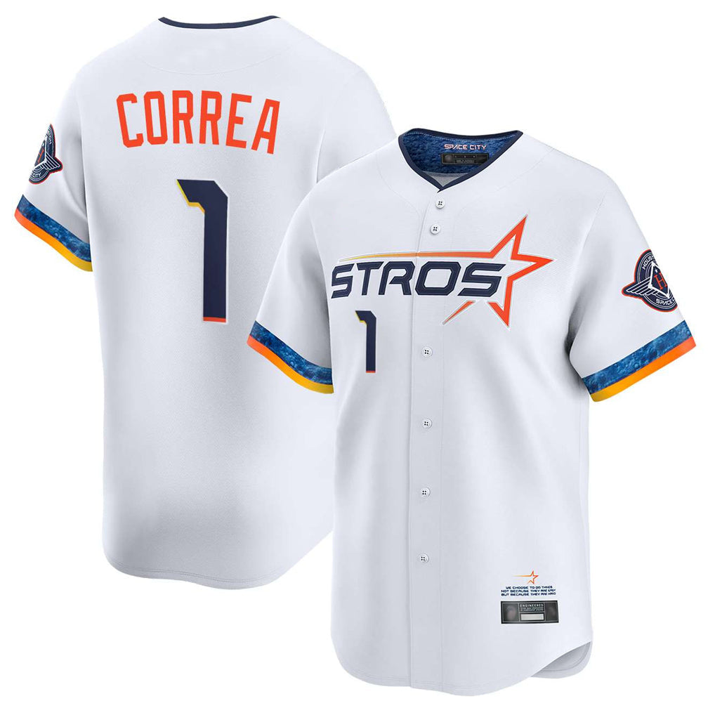 Mdoa H.Astros #1 Carlos Correa Player White City Connect Limited Home Stitched Jerseys