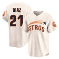 Mdoa H.Astros #21 Yainer Diaz Player Cream Throwback Cooperstown Collection Limited Stitched Jerseys
