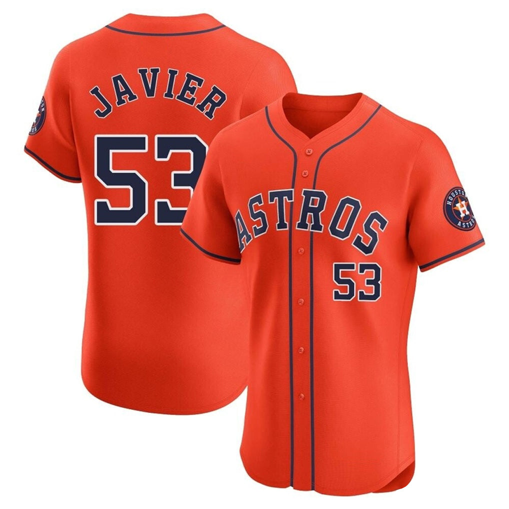 Mdoa H.Astros #53 Cristian Javier Player Orange Home Limited Elite Stitched Jerseys