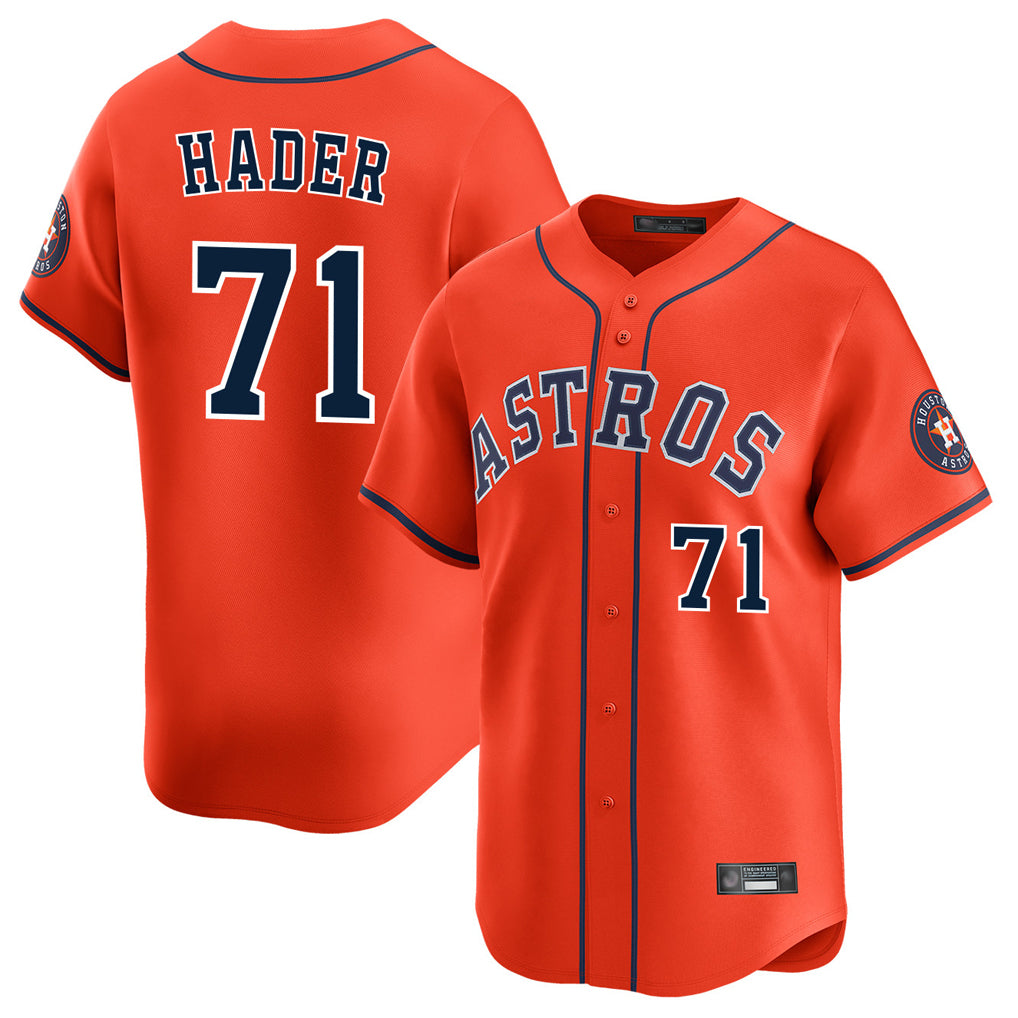 Mdoa H.Astros #71 Josh Hader Player Orange Home Limited Stitched Jerseys
