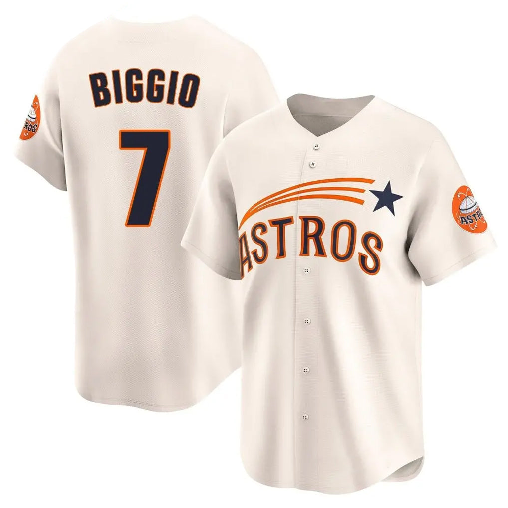 Mdoa H.Astros #7 Craig Biggio Player Cream Throwback Cooperstown Collection Limited Stitched Jerseys