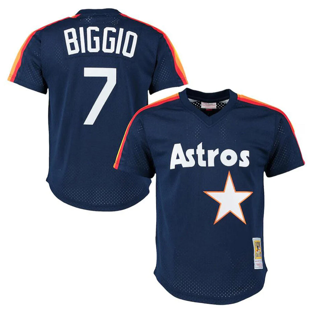Mdoa H.Astros #7 Craig Biggio Player Navy Mitchell & Ness Cooperstown Mesh Limited Stitched Jerseys