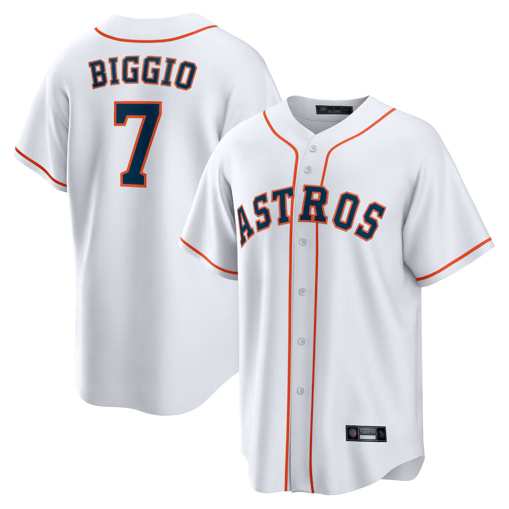 Mdoa H.Astros #7 Craig Biggio Player White Home Game Stitched Jerseys