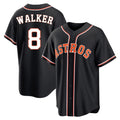 Mdoa H.Astros #8 Christian Walker Player Black Fashion Out Home Game Stitched Jerseys