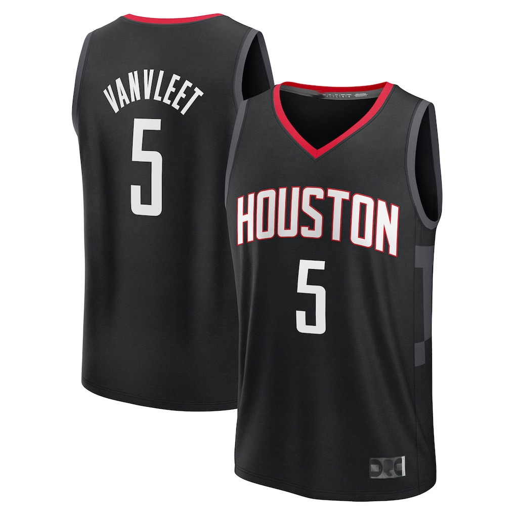 Mdoa H.Rockets #5 Fred VanVleet Black Fast Break Replica Player Stitched Jerseys-Statement Edition