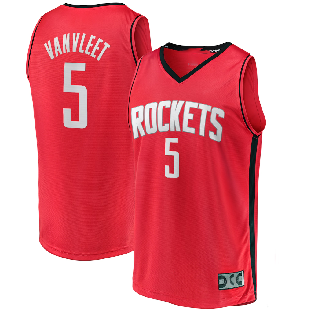Mdoa H.Rockets #5 Fred VanVleet Red Fast Break Replica Player Stitched Jerseys-Icon Edition