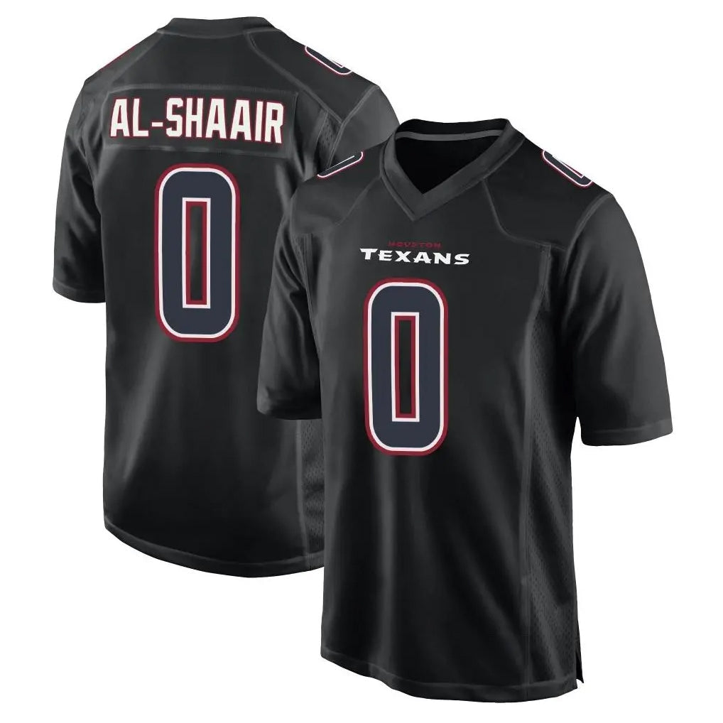 Mdoa H.Texans #0 Azeez Al-Shaair Player Black Fashion Home Game Stitched Jerseys