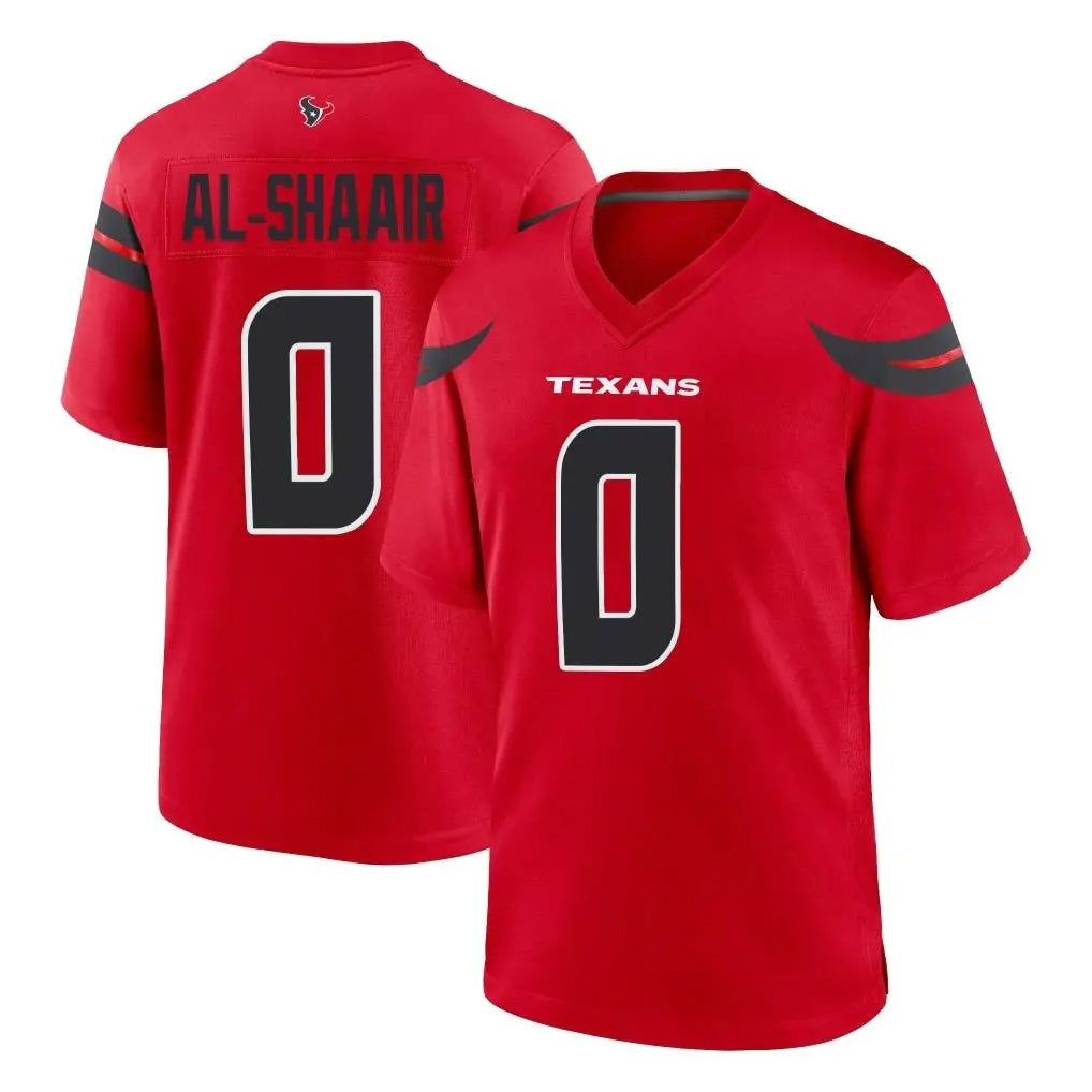 Mdoa H.Texans #0 Azeez Al-Shaair Player Red Alternate Home Game Stitched Jerseys