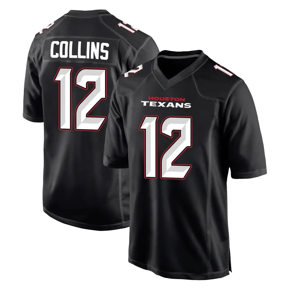 Mdoa H.Texans #12 Nico Collins Player Carbon Black Fashion Home Game Stitched Jerseys
