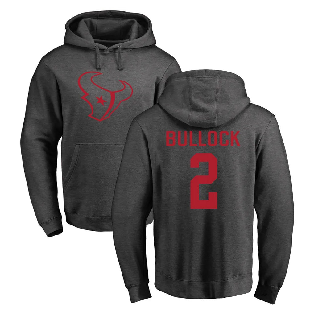 Mdoa H.Texans #2 Calen Bullock Player Gray Pro Line Pullover Hoodie Limited Game Stitched Jerseys