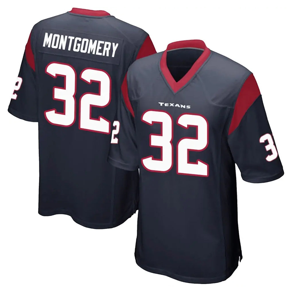 Mdoa H.Texans #32 David Montgomery Player Navy Home Game Stitched Jerseys