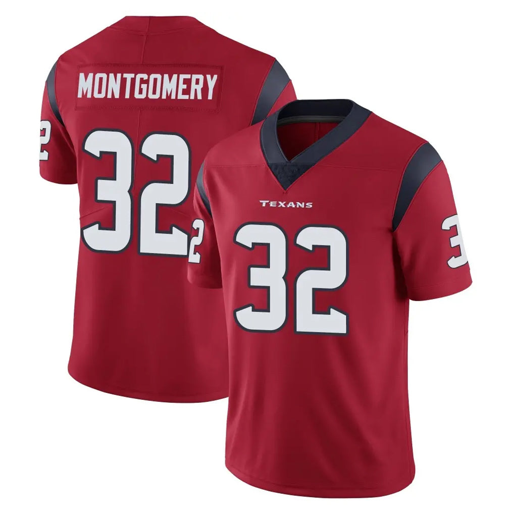 Mdoa H.Texans #32 David Montgomery Player Red Limited Vapor Untouchable Home Game Stitched Jerseys