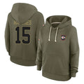 Mdoa KC.Chiefs #15 Patrick Mahomes Player Olive Salute to Service Hoodies Stitched Jerseys
