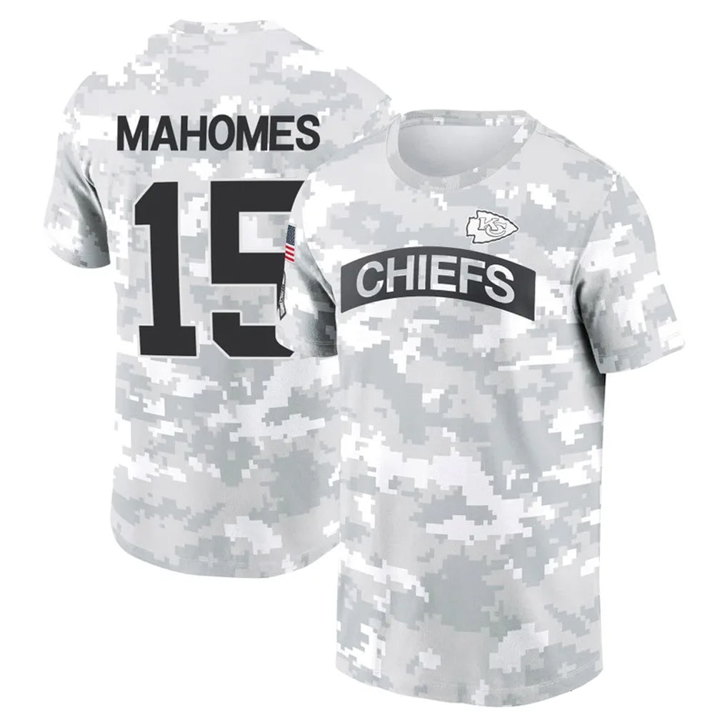 Mdoa KC.Chiefs #15 Patrick Mahomes Player Salute to Service Hoodies & T-Shirts Stitched Jerseys