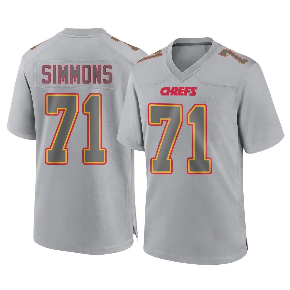 Mdoa KC.Chiefs #71 Josh Simmons Player Gray Atmosphere Fashion Game Stitched Jerseys