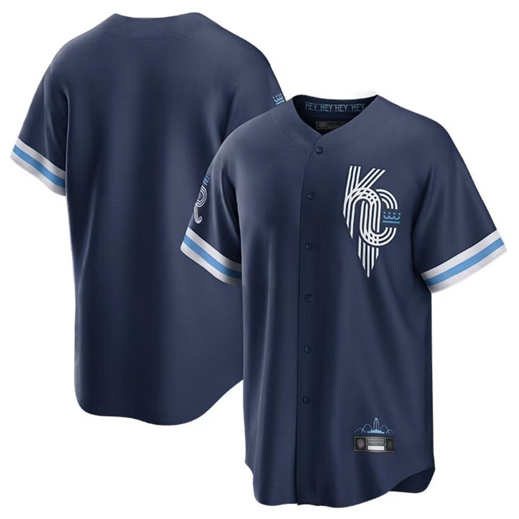 Mdoa KC.Royals Navy City Connect Home Game Blank Player Stitched Jerseys