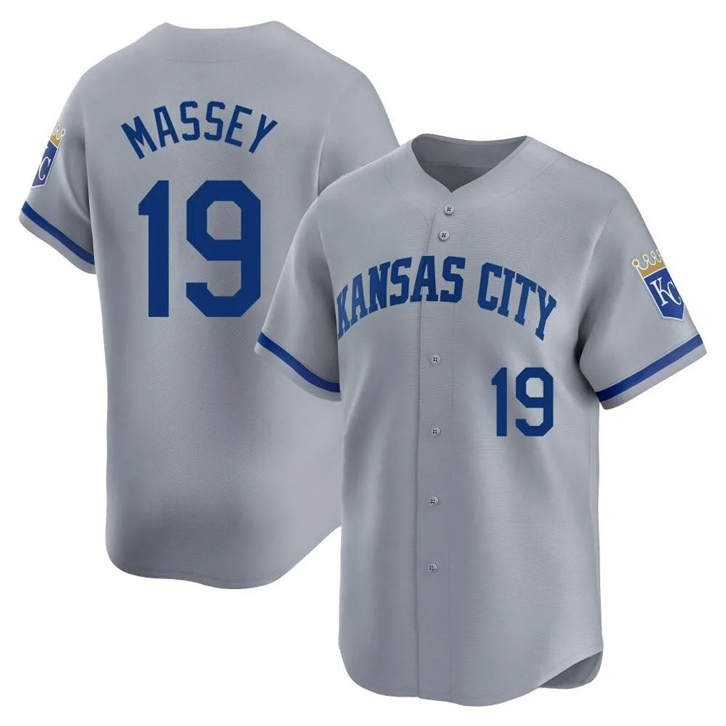 Mdoa KC.Royals #19 Michael Massey Player Gray Limited Home Stitched Jerseys