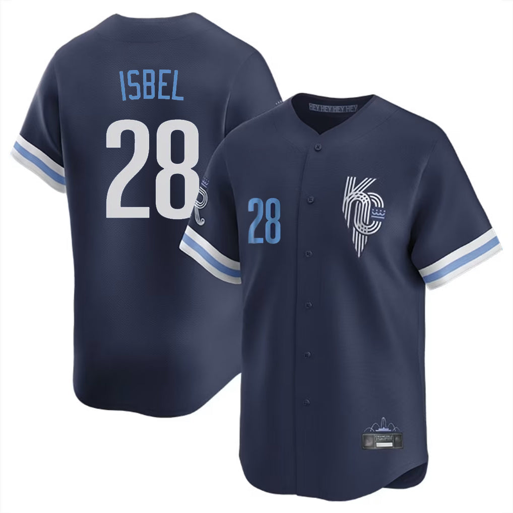Mdoa KC.Royals #28 Kyle Isbel Player Navy City Connect Limited Home Stitched Jerseys