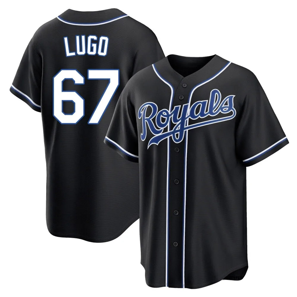 Mdoa KC.Royals #67 Seth Lugo Player Black Carbon Fashion Home Game Stitched Jerseys