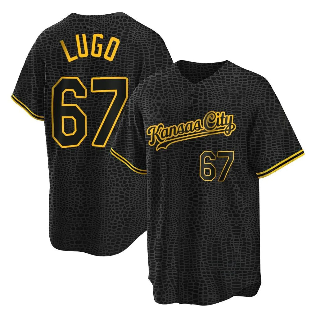 Mdoa KC.Royals #67 Seth Lugo Player Black Snake Skin City Game Stitched Jerseys