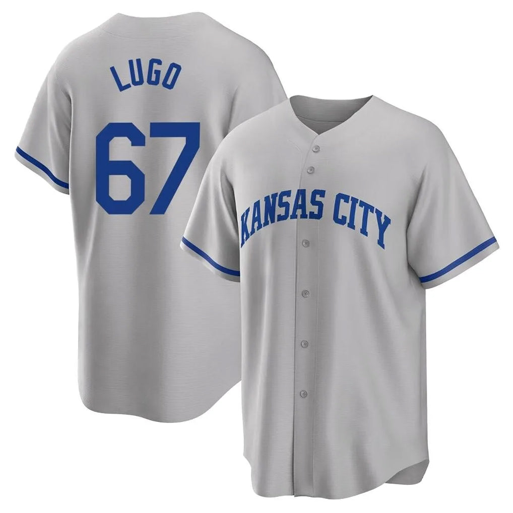 Mdoa KC.Royals #67 Seth Lugo Player Gray Game Home Stitched Jerseys