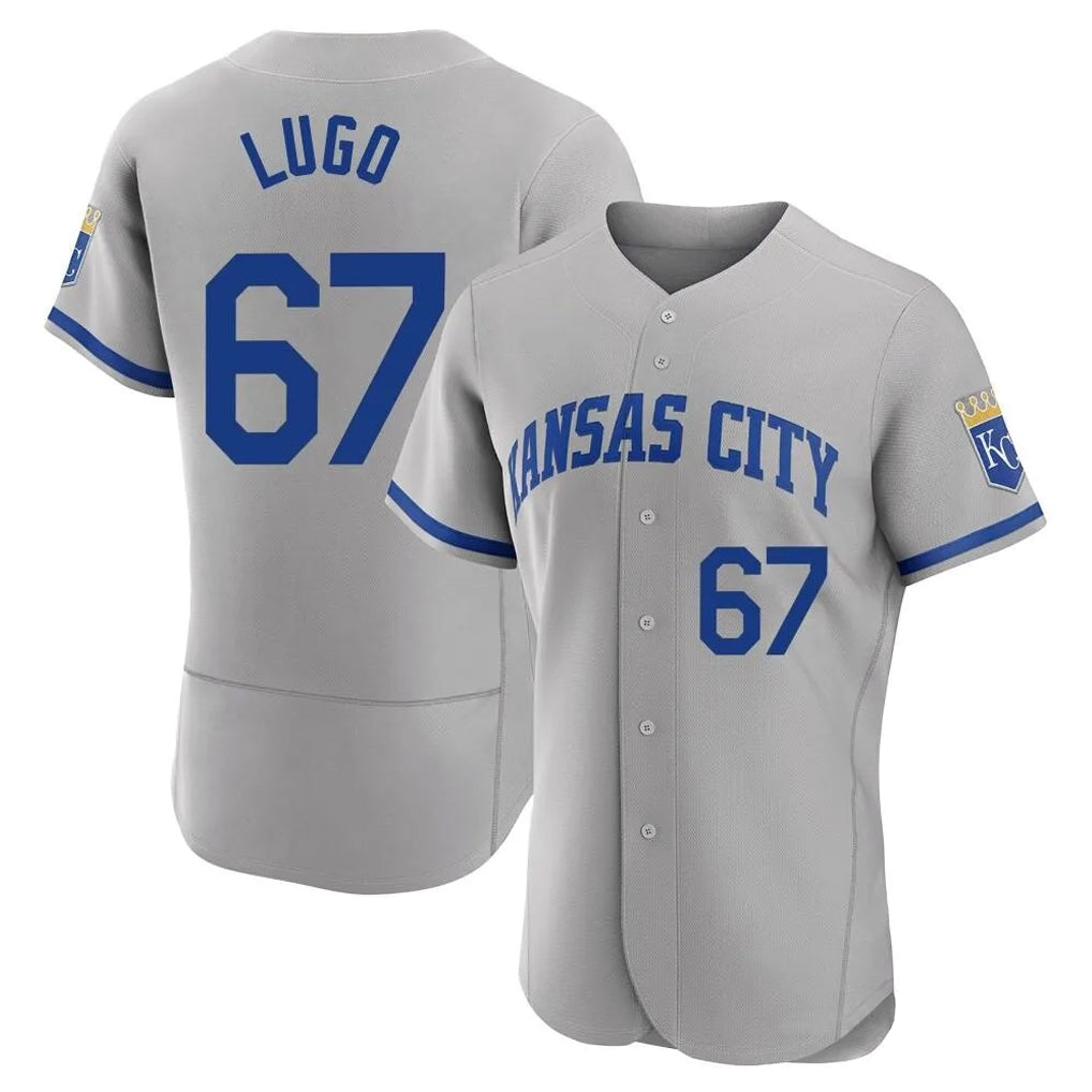 Mdoa KC.Royals #67 Seth Lugo Player Gray Limited Elite Home Game Stitched Jerseys