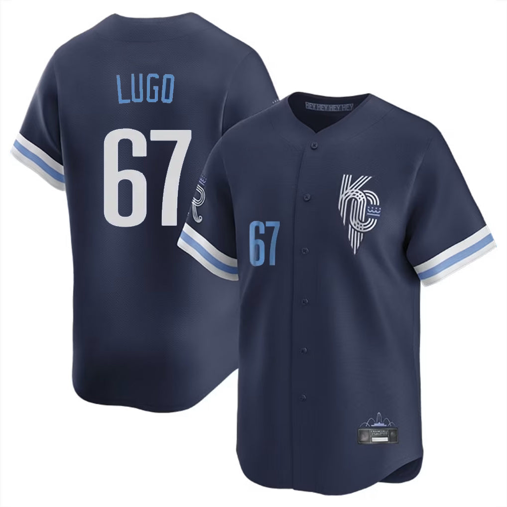 Mdoa KC.Royals #67 Seth Lugo Player Navy City Connect Limited Home Stitched Jerseys