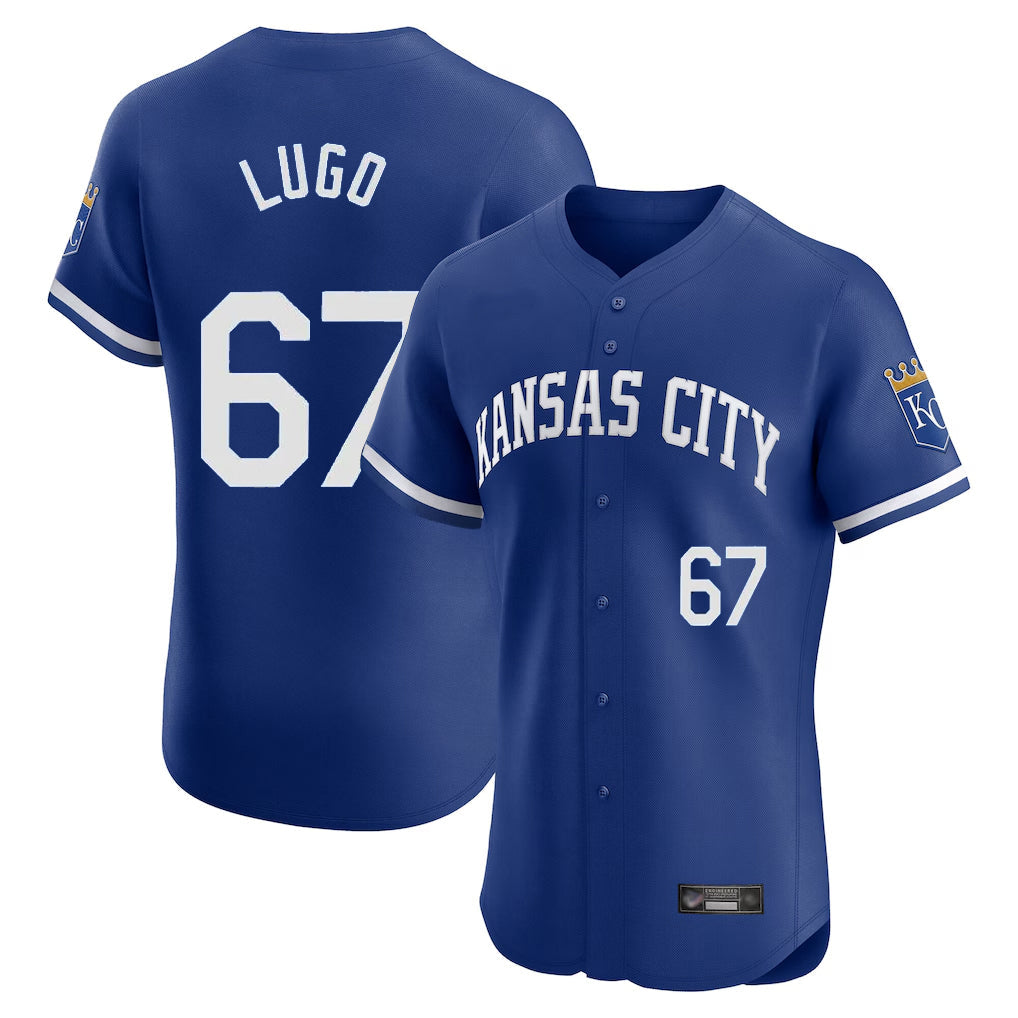 Mdoa KC.Royals #67 Seth Lugo Player Royal Limited Elite Home Game Stitched Jerseys
