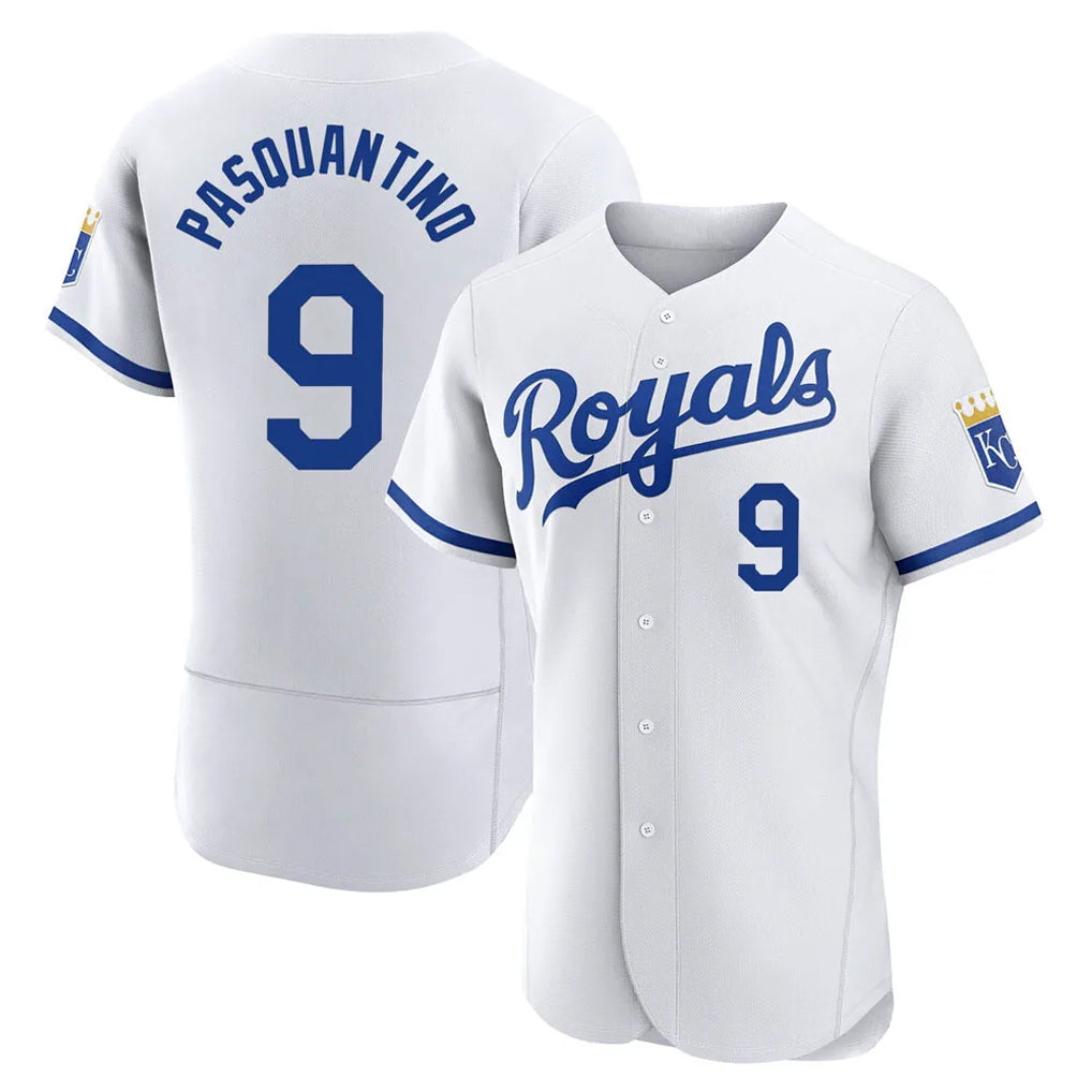 Mdoa KC.Royals #9 Vinnie Pasquantino Player White Limited Elite Home Game Stitched Jerseys