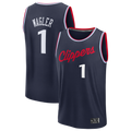 Mdoa LA.Clippers #1 Keaton Wagler Navy Draft First Round Pick Fast Break Stitched Jerseys - Icon Edition