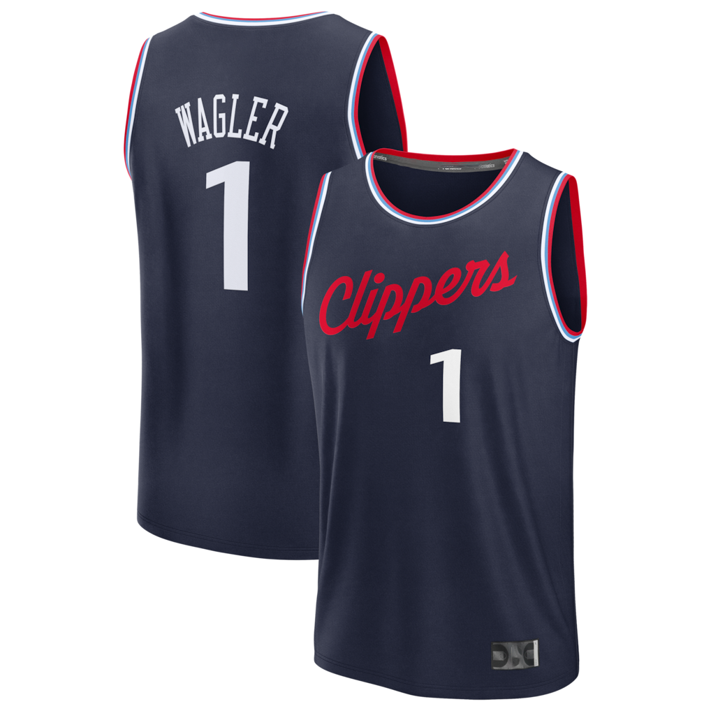 Mdoa LA.Clippers #1 Keaton Wagler Navy Draft First Round Pick Fast Break Stitched Jerseys - Icon Edition