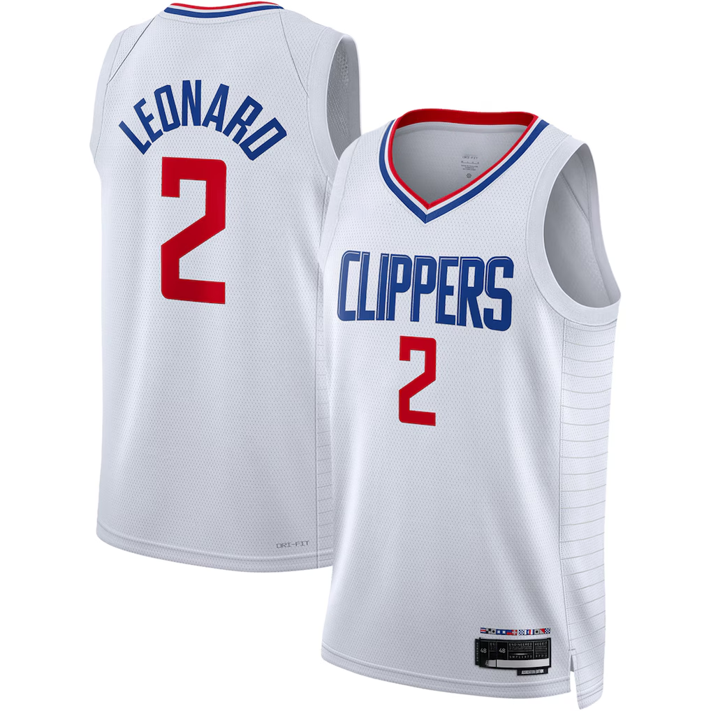 Mdoa LA.Clippers #2 Kawhi Leonard White Swingman Stitched Jerseys - Association Edition