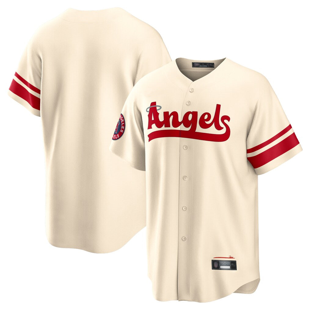 Mdoa LA.Angels Cream City Connect Home Blank Player Stitched Jerseys