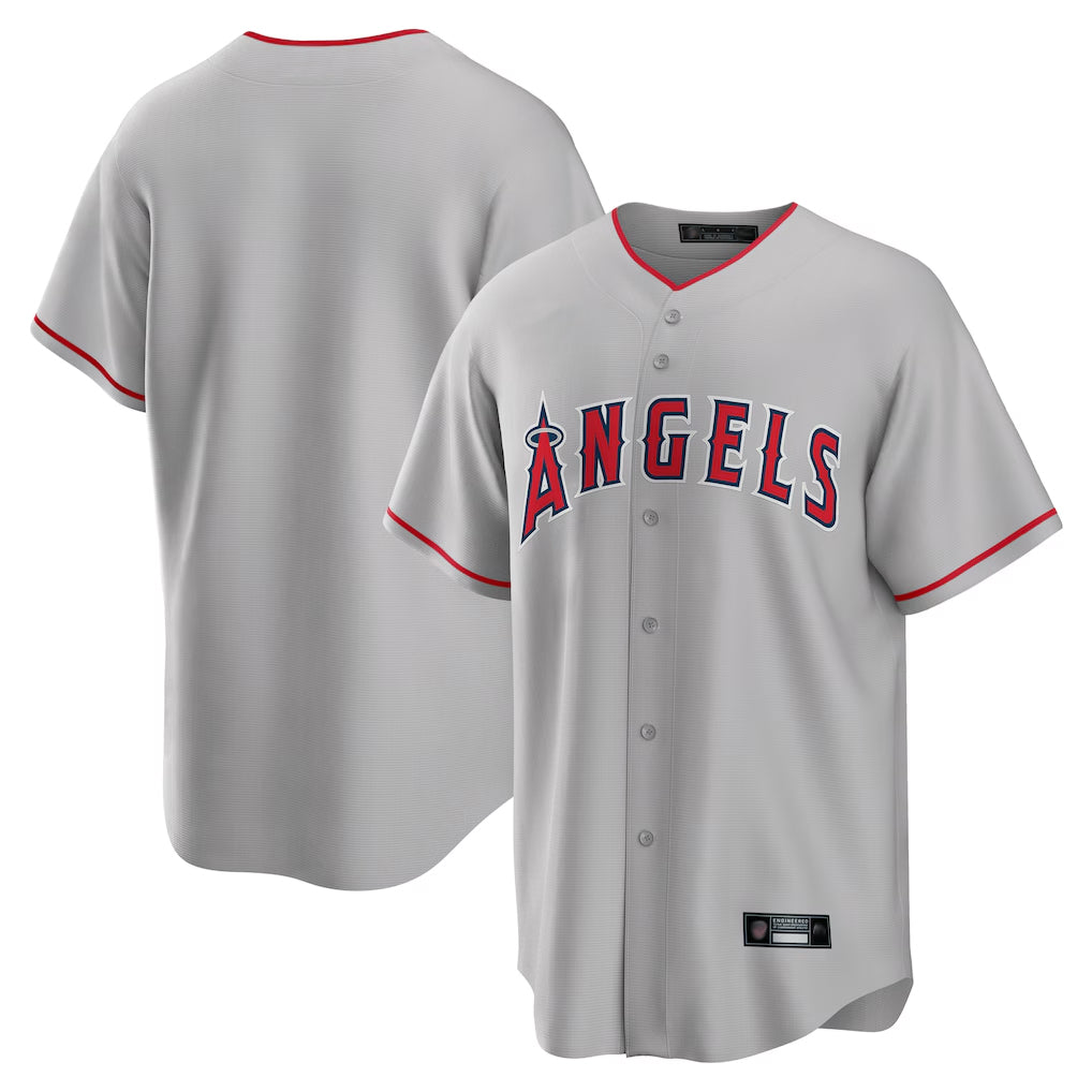 Mdoa LA.Angels Gray Home Game Blank Player Stitched Jerseys