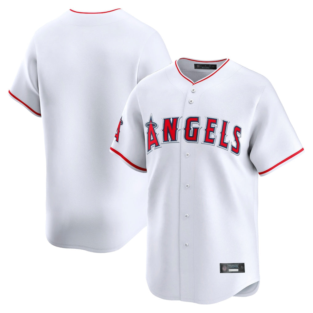 Mdoa LA.Angels White Limited Home Blank Player Stitched Jerseys