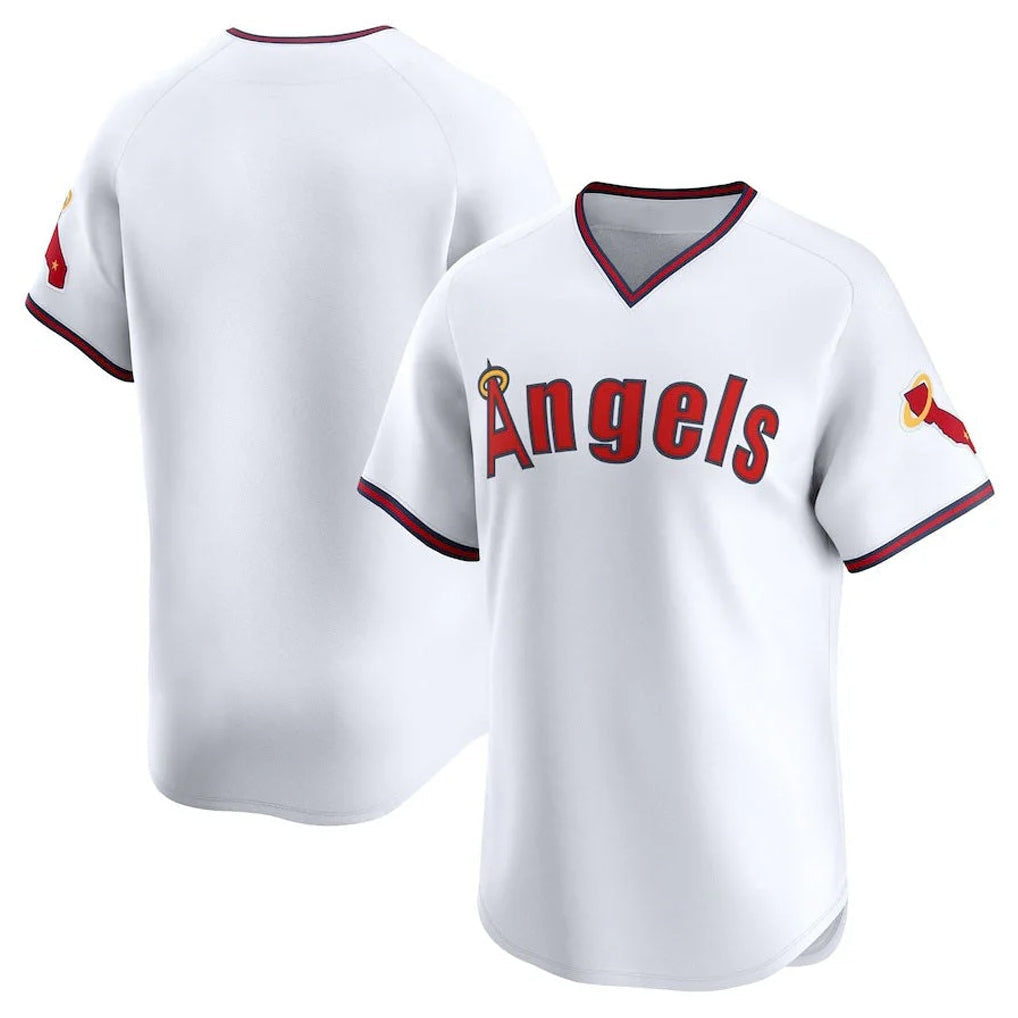 Mdoa LA.Angels White T-shirt Home Limited Blank Player Stitched Jerseys