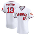 Mdoa LA.Angels #13 Drew Pomeranz Player White T-shirt Home Limited Elite Stitched Jerseys