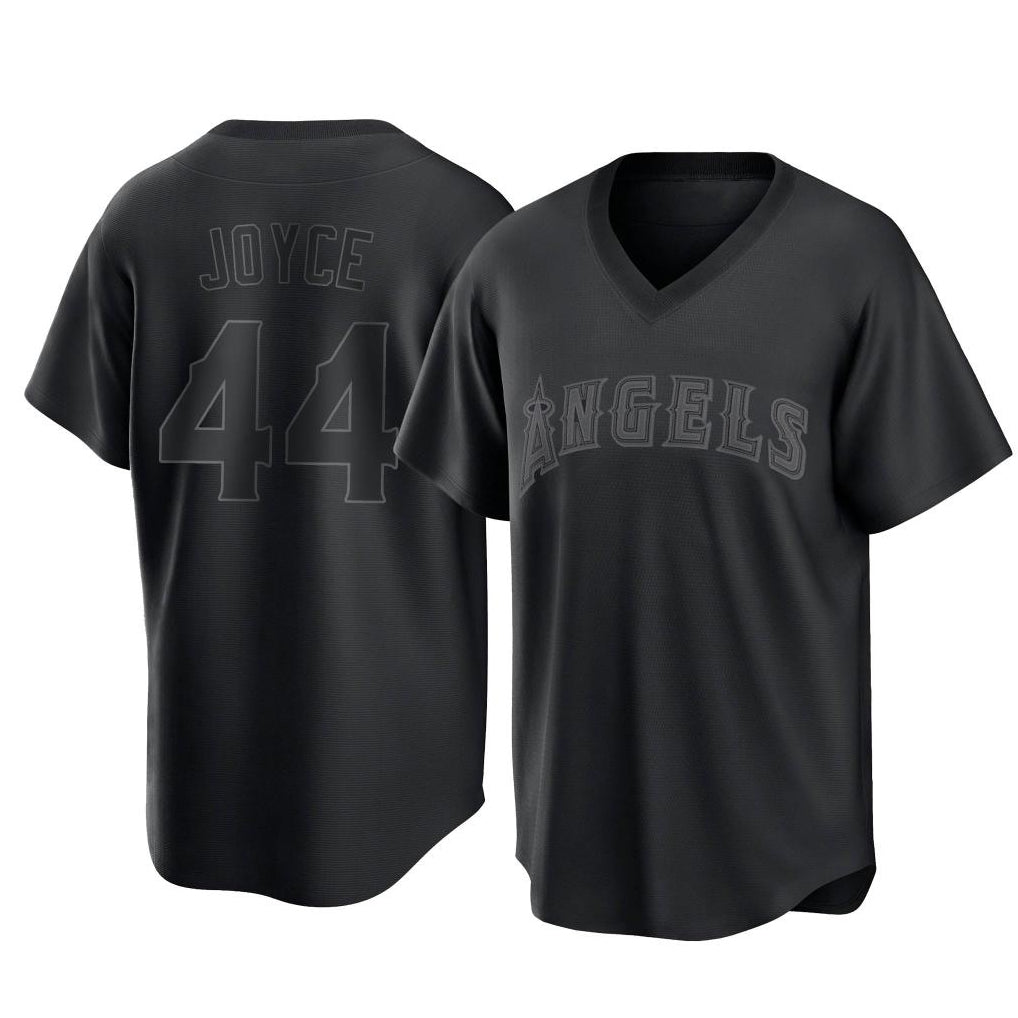 Mdoa LA.Angels #44 Ben Joyce Player Black Pitch Fashion T-shirt Stitched Jerseys