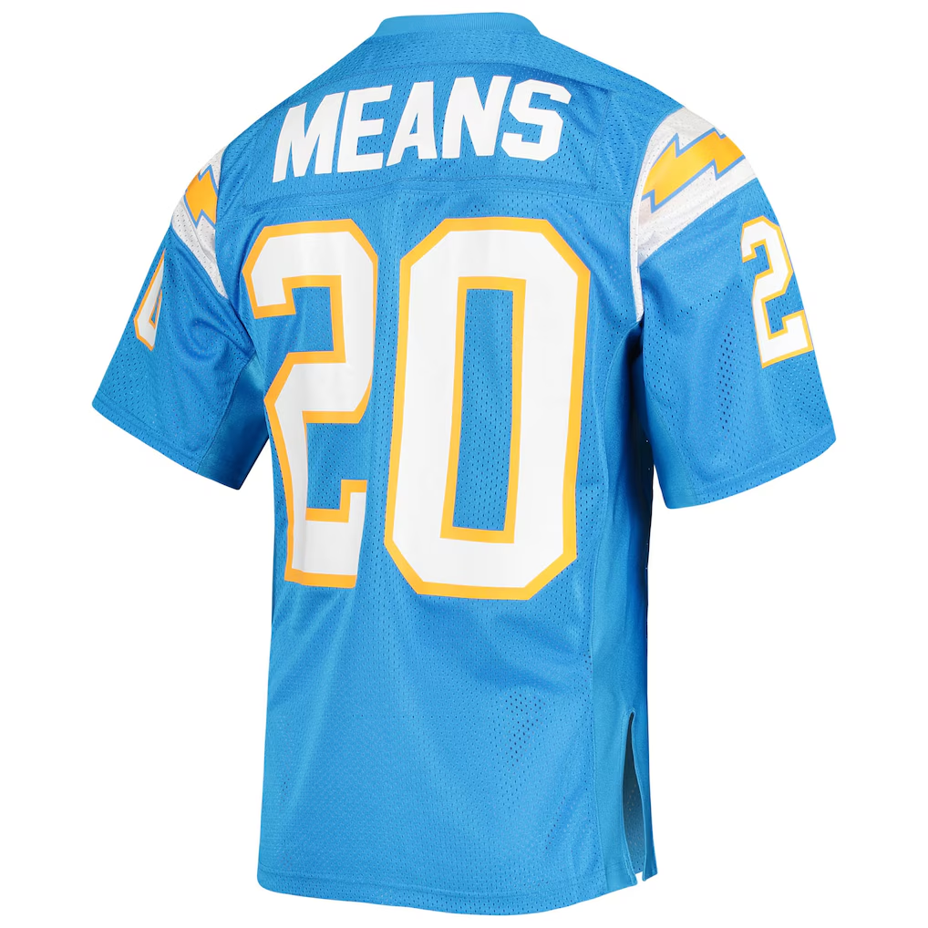 Mdoa LA.Chargers 1994 #20 Natrone Means Mitchell & Ness Powder Blue Authentic Throwback Retired Player Jersey