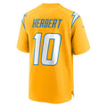 Mdoa LA.Chargers #10 Justin Herbert Player Gold Home Game Stitched Jerseys