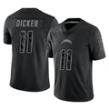 Mdoa LA.Chargers #11 Cameron Dicker Player Black Limited Reflective Home Game Stitched Jerseys