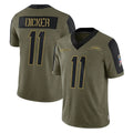 Mdoa LA.Chargers #11 Cameron Dicker Player Olive Salute To Service Limited Game Stitched Jerseys