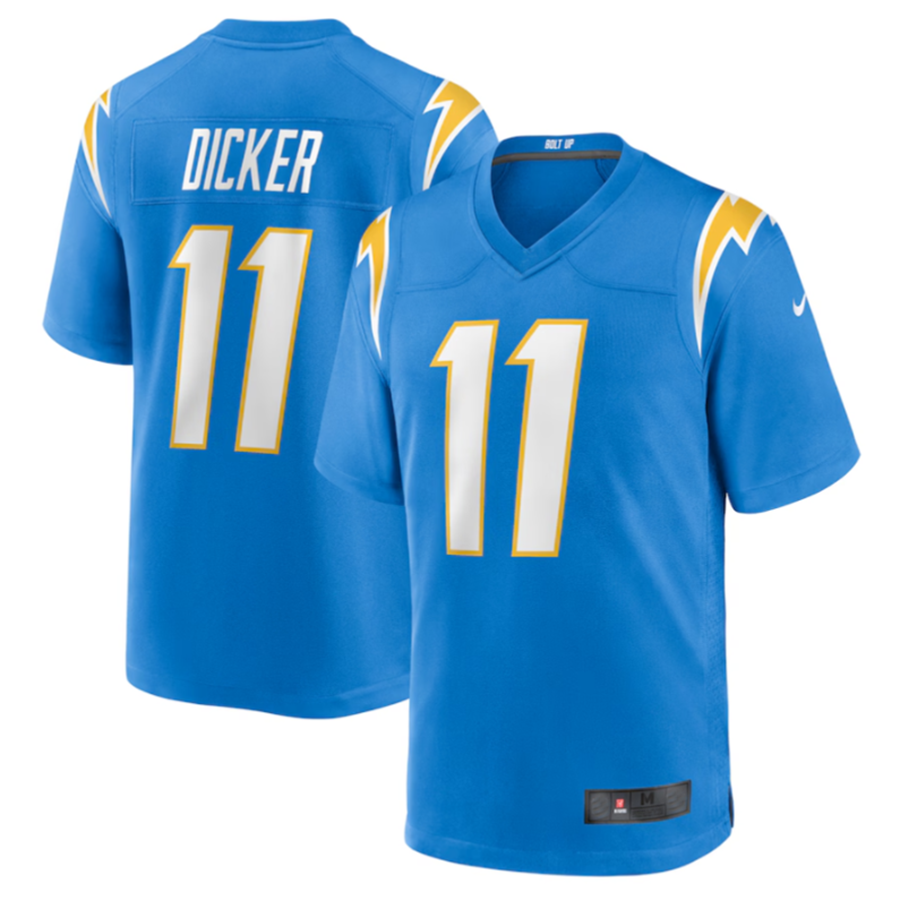 Mdoa LA.Chargers #11 Cameron Dicker Powder Blue Game Jersey Stitched Jerseys