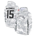 Mdoa LA.Chargers #15 Ladd McConkey Player Arctic Camo Salute to Service Hoodies Game Stitched Jerseys