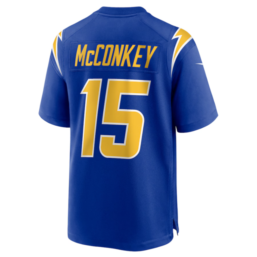 Mdoa LA.Chargers #15 Ladd McConkey Royal Game Jersey Stitched Jersey