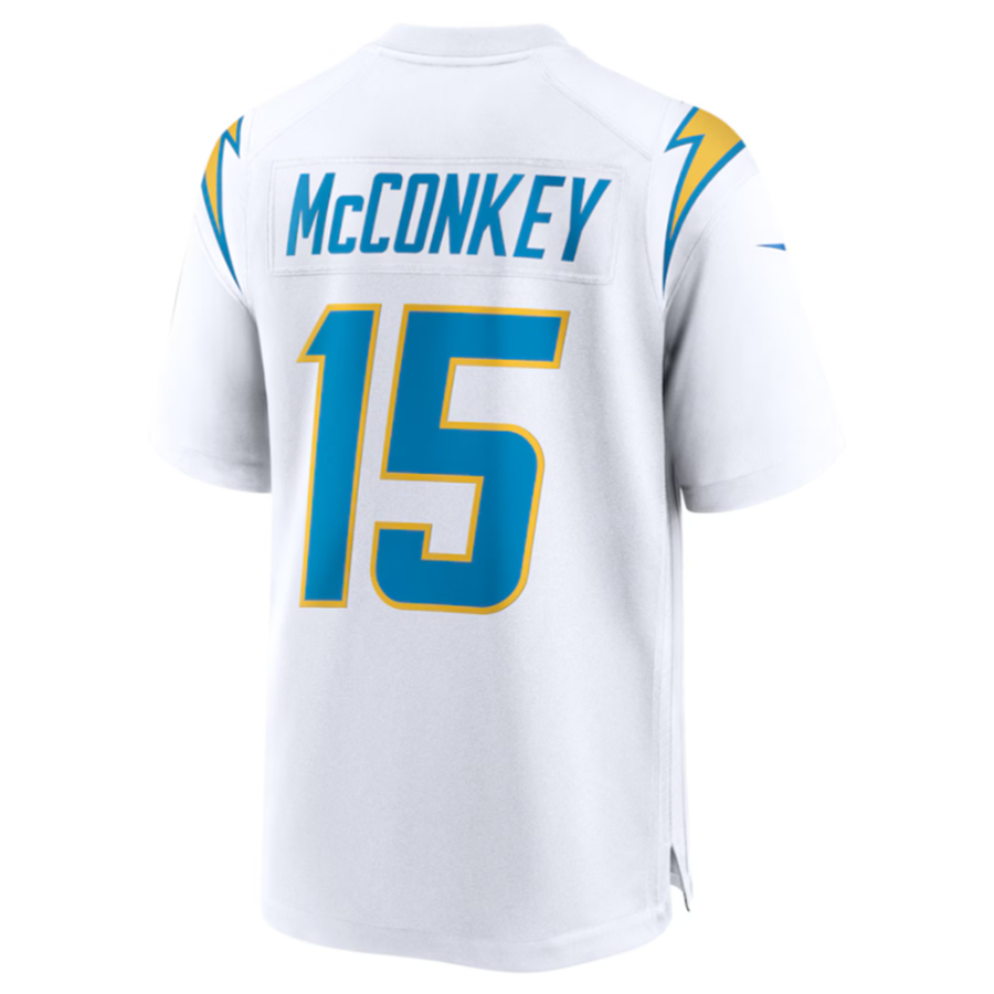 Mdoa LA.Chargers #15 Ladd McConkey White Game Jersey Stitched Jersey