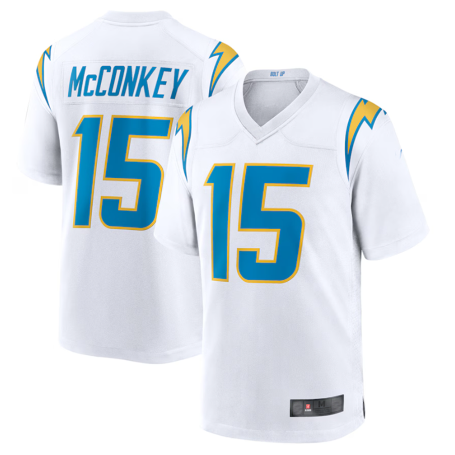 Mdoa LA.Chargers #15 Ladd McConkey White Game Jersey Stitched Jerseys