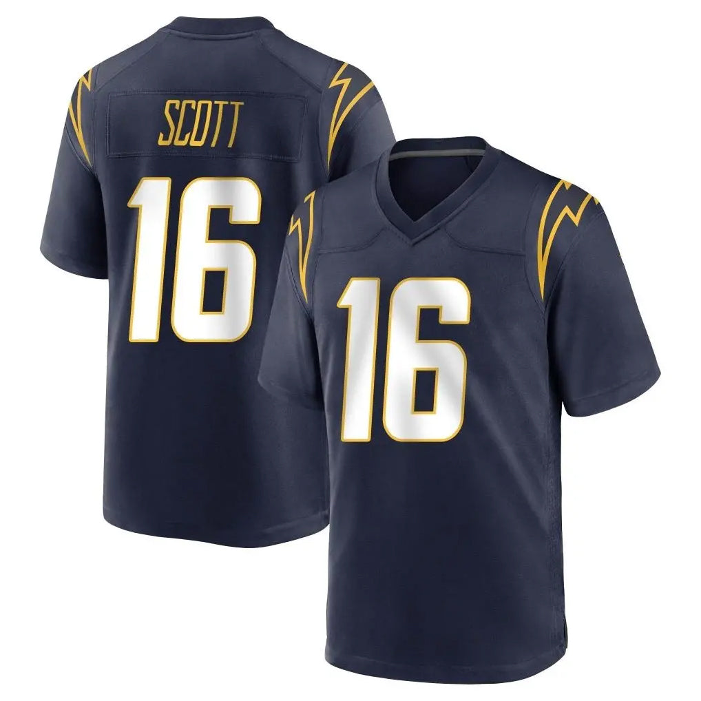 Mdoa LA.Chargers #16 J.K. Scott Player Navy Home Game Stitched Jerseys