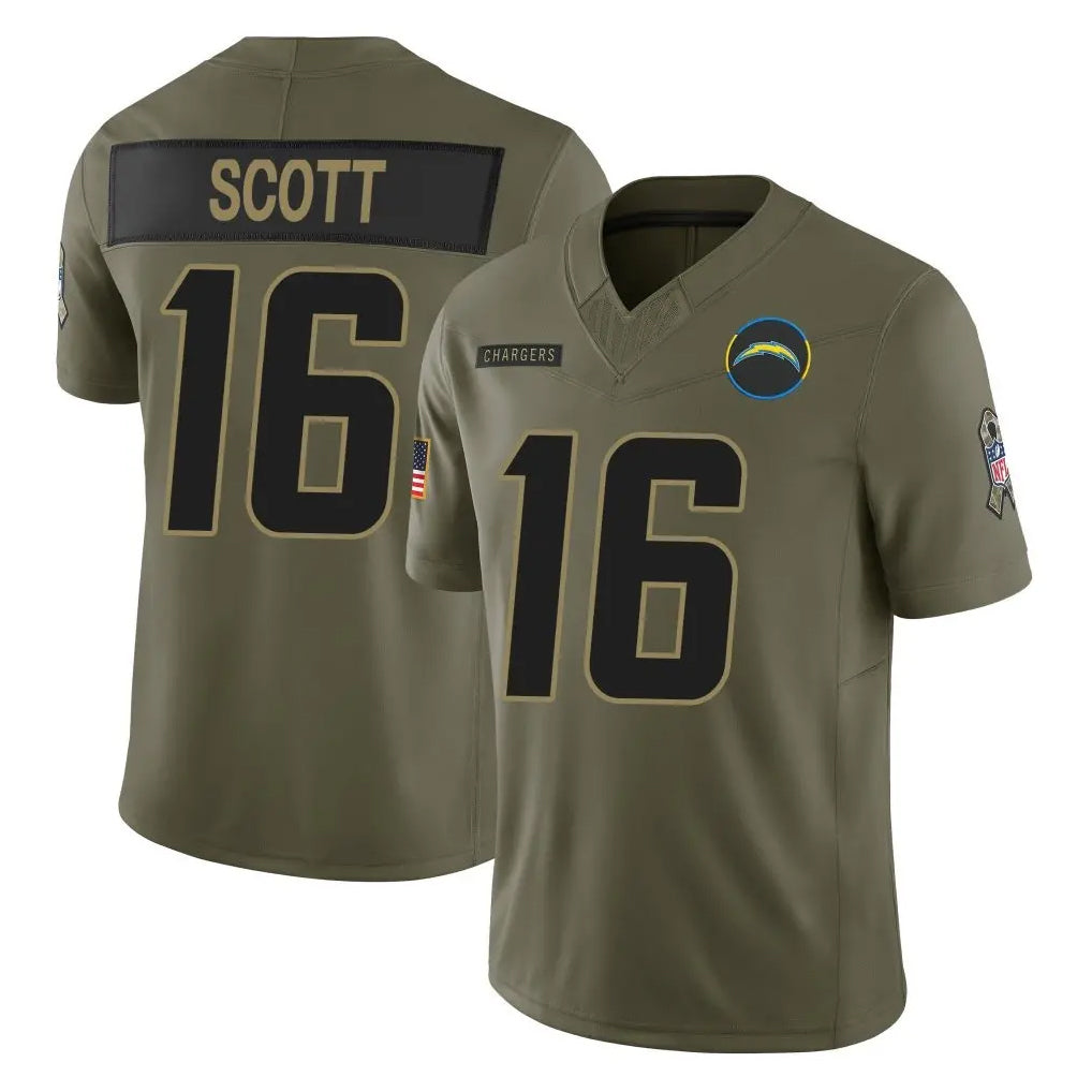Mdoa LA.Chargers #16 J.K. Scott Player Olive 2025 Salute To Service Limited Game Stitched Jerseys