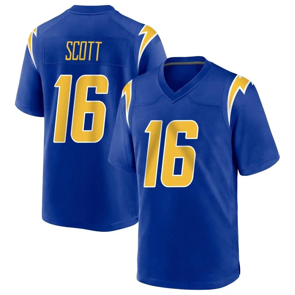 Mdoa LA.Chargers #16 J.K. Scott Player Royal Home Game Stitched Jerseys